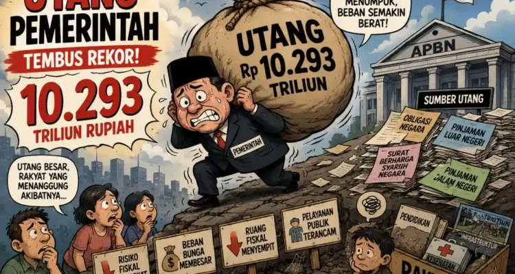 Utang Indonesia Tembus Rp10.293 Triliun, Ini Struktur dan Bebannya