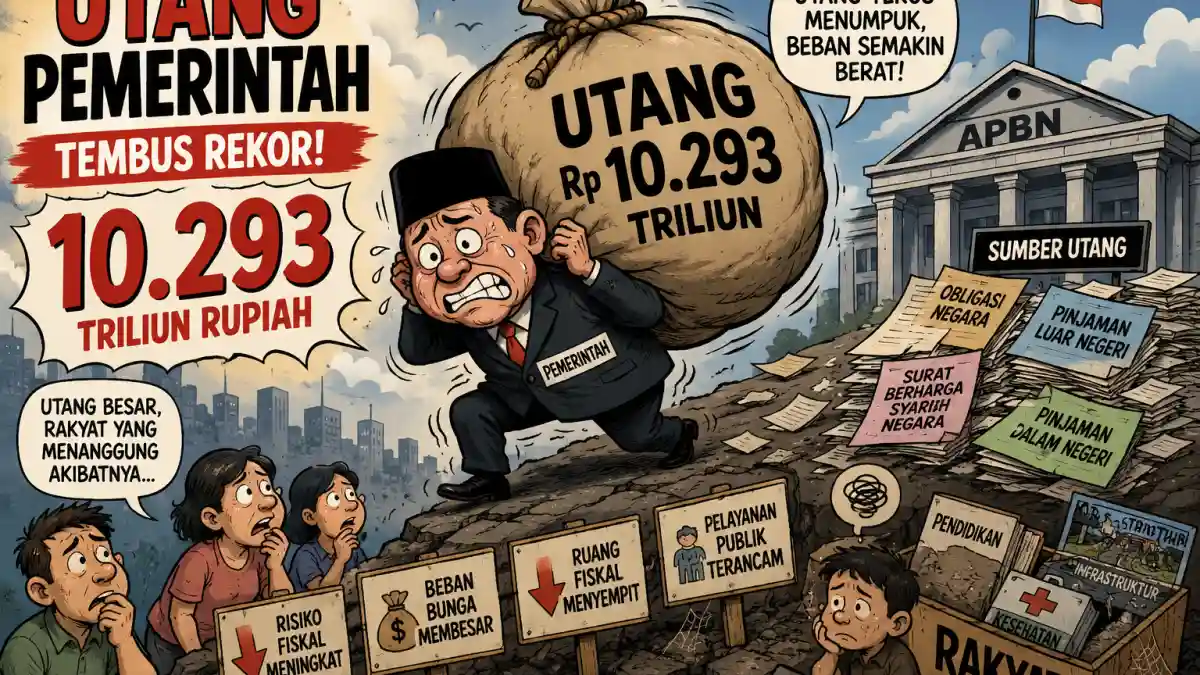 Utang Indonesia Tembus Rp10.293 Triliun, Ini Struktur dan Bebannya